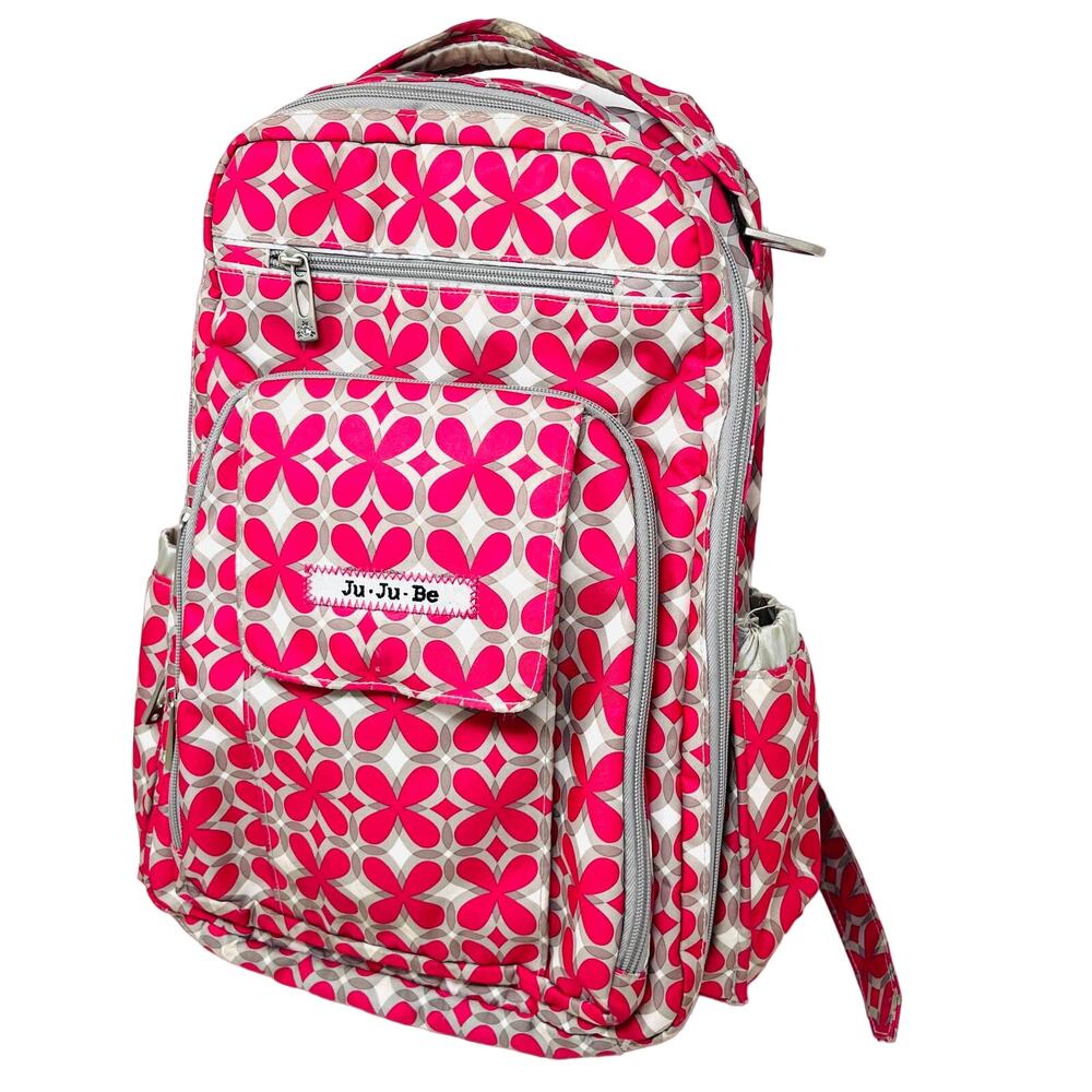 Ju-Ju-Be Jujube Be Right Back Backpack Diaper‎ Bag Pink Pinwheel Ju Ju Be